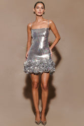 Calista Sequin Flower Mini Dress