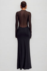 Odette Mesh Long Sleeve Maxi Dress