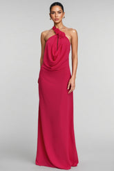 Penel Cowl Neck 3D Flower Maxi Dress