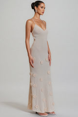 Quinv Floral Knit Maxi Dress