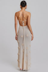 Quinv Floral Knit Maxi Dress