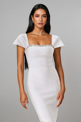 Niall Diamond Bandage White Maxi Dress