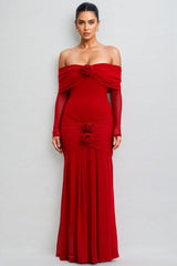 Mylesa Red 3D Floral Maxi Dress
