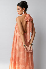 Anna Printed Halter Neck Maxi Dress