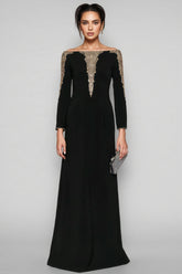Iontk Black Beaded Diamond Mesh Maxi Dress