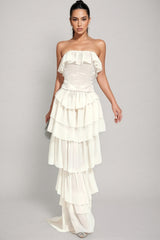 Mirae Apricot Off Shoulder Maxi Dress