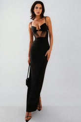 Mauda Cutout Crepe Bustier Maxi Dress