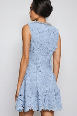 Beldend Sleeveless Floral Lace Mini Dress