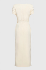 Angelse Crepe Button Midi Dress