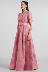 Halia Printed Belted Maxi Dress