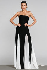 Lylak Black White Strapless Maxi Dress