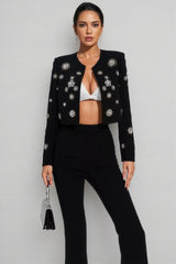 Reyna Black Crystal Pearl Blazer Set