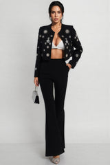 Reyna Black Crystal Pearl Blazer Set