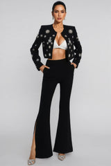 Reyna Black Crystal Pearl Blazer Set
