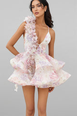 Carte Pink Backless Printed Mini Dress