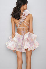Carte Pink Backless Printed Mini Dress