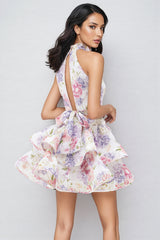 Raynate Pink Printed Backless Mini Dress Set