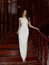 Backless Cut Out Crew Neck Long Dress