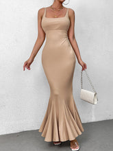 Backless Mermaid Hem Bodycon Solid Dress
