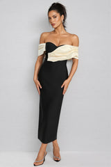 Edw Off Shoulder Bandage Midi Dress