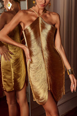 Hilda Halterneck Fringe Mini Dress