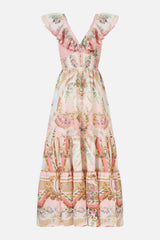 Haldena V-Neck Strappy Print Maxi Dress