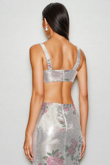 Orinthia Floral Sequin High Waist Maxi Dress