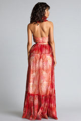 Pia V-Neck Ruffle Maxi Dress