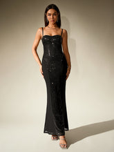 Contrast Sequin Corset Mermaid Bodycon Dress