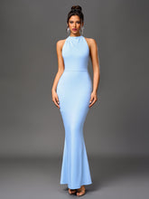 Cowl Neck Backless Mermaid Hem Bodycon Dress