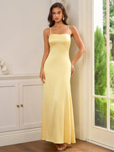 Crisscross Tie Backless Solid  Maxi Dress