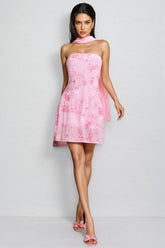 Corviel Floral Sequin Scarf Mini Dress