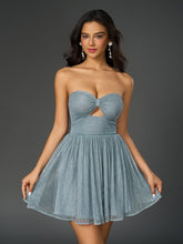 Cut Out Backless Glitter Tube Dress