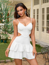 Cut Out Double Pleated Backless Cami Dress