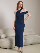 Cut Out One Shoulder Ruched Bodycon Long Dress