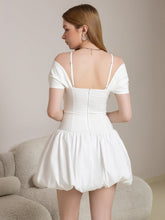 Cut Out Twist Front Cold Shoulder Ruched Cake Dress