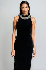 Islasd Beaded Backless Maxi Dress