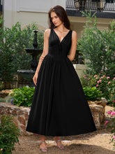 Deep V-Neck Bow Tie Ruched Corset Dress with Pockets