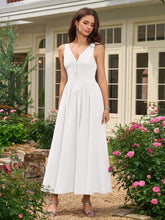 Deep V-Neck Bow Tie Ruched Corset Dress with Pockets