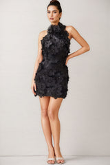 Zekef Black Cherry Blossom Mini Dress