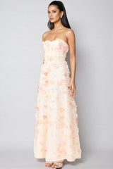 Tasha Yellow Strapless Maxi Dress