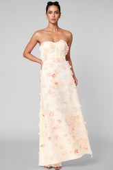 Tasha Yellow Strapless Maxi Dress