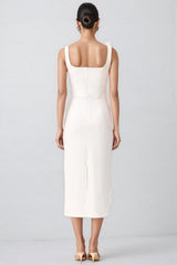 Flavia White 3D Floral Midi Dress