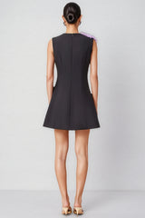 Codi Black Buttercup Embroidered Mini Dress