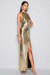 Irven Backless Twisted Split Maxi Dress