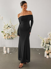 Flounce Sleeve Off Shoulder Mesh Bodycon Dress