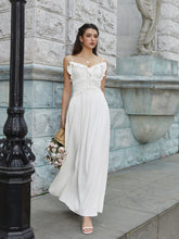 Flounce Trim Tie Front Solid Cami Long Dress