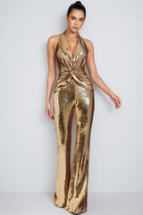 Bruna Gold Sleeveless Jumpsuit