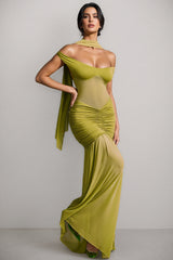 Haeris Halterneck Ruched Maxi Dress