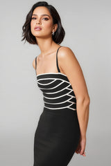 Zephry Split Striped Halter Maxi Dress